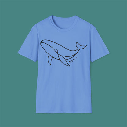 Minimalist Line Art Whale Unisex T-Shirt