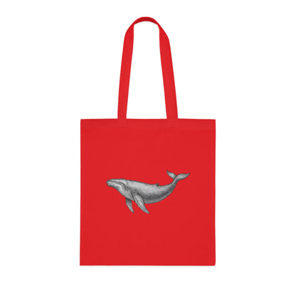 Vintage Etching Whale Tote Bag