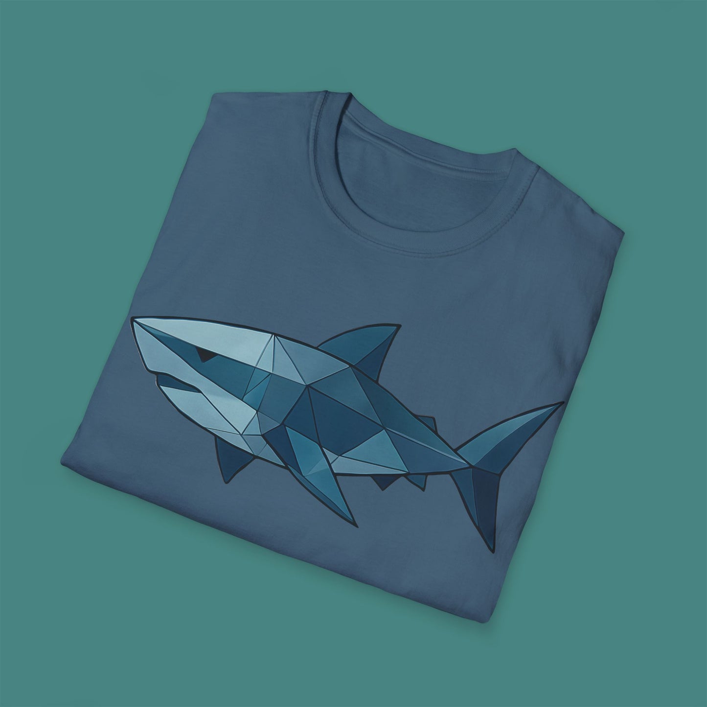 Geometric Polygon Shark Unisex T-Shirt