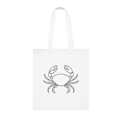 Minimalist Line Art Crab Tote Bag