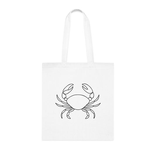 Minimalist Line Art Crab Tote Bag
