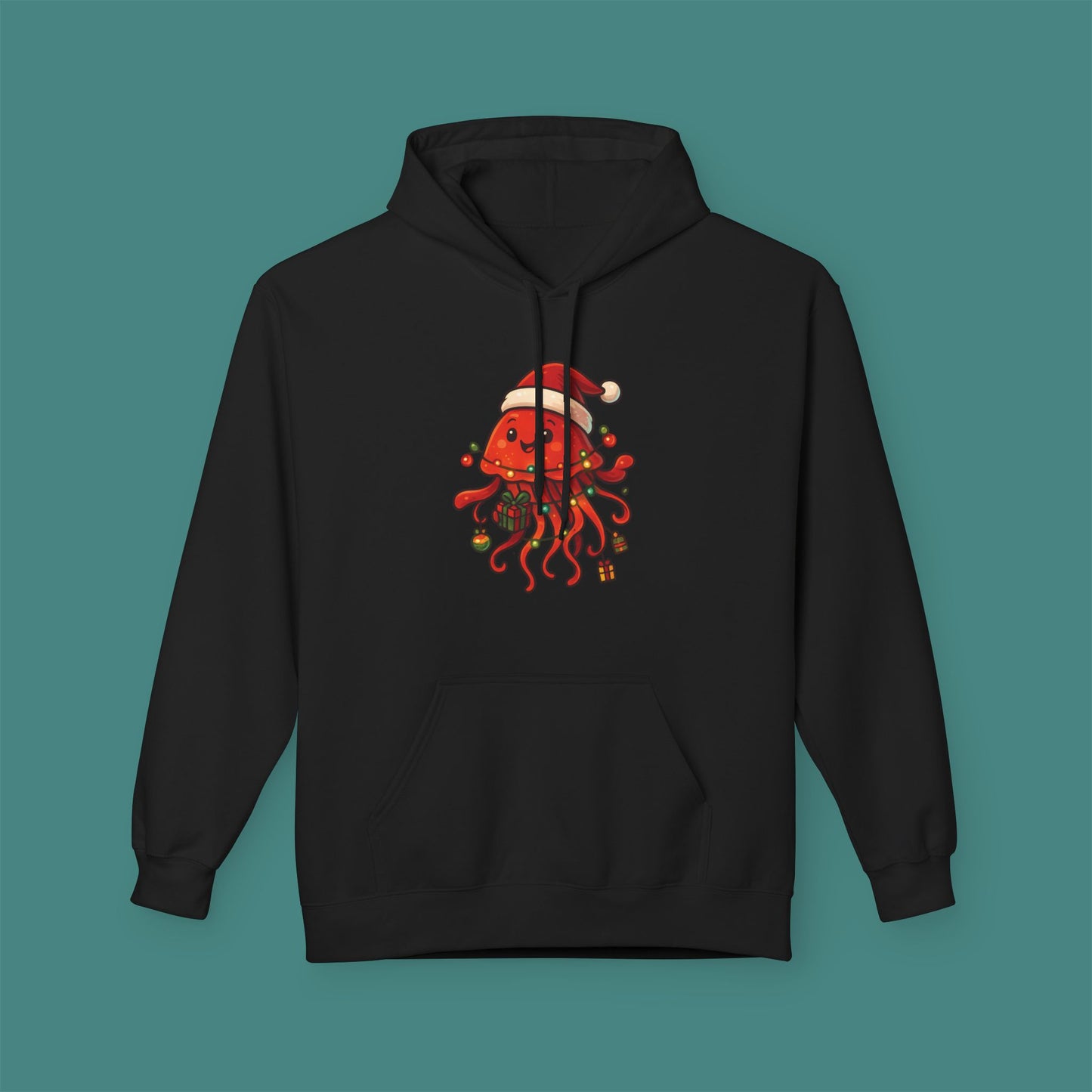 Christmas Jellyfish Fleece Unisex Hoodie