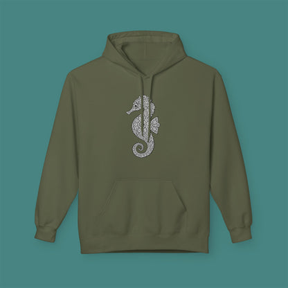 Intricate Mandala Seahorse Fleece Unisex Hoodie