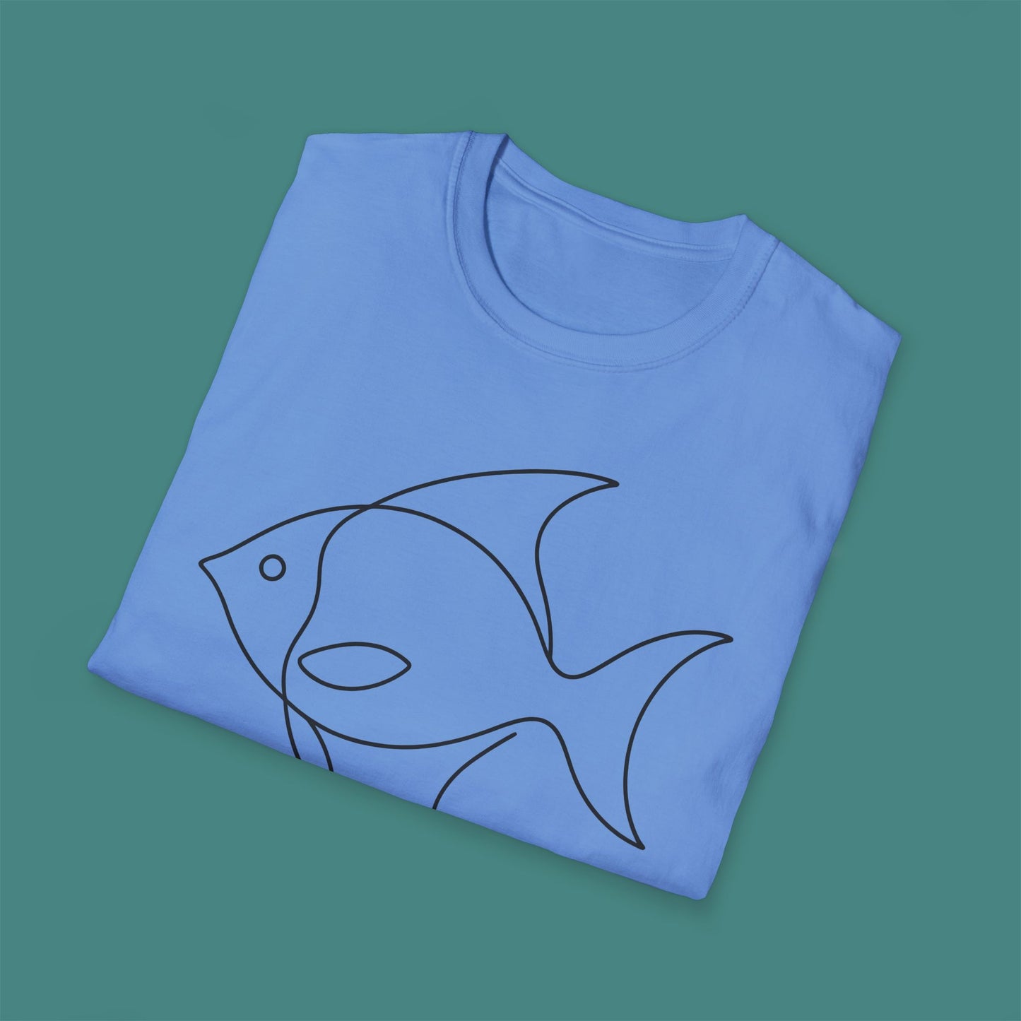 Minimalist Line Art Fish Unisex T-Shirt