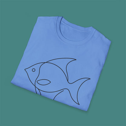 Minimalist Line Art Fish Unisex T-Shirt