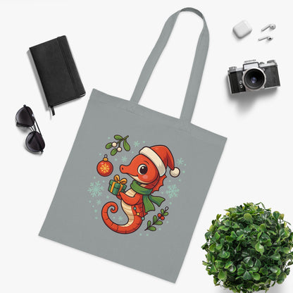 Christmas Seahorse Tote Bag