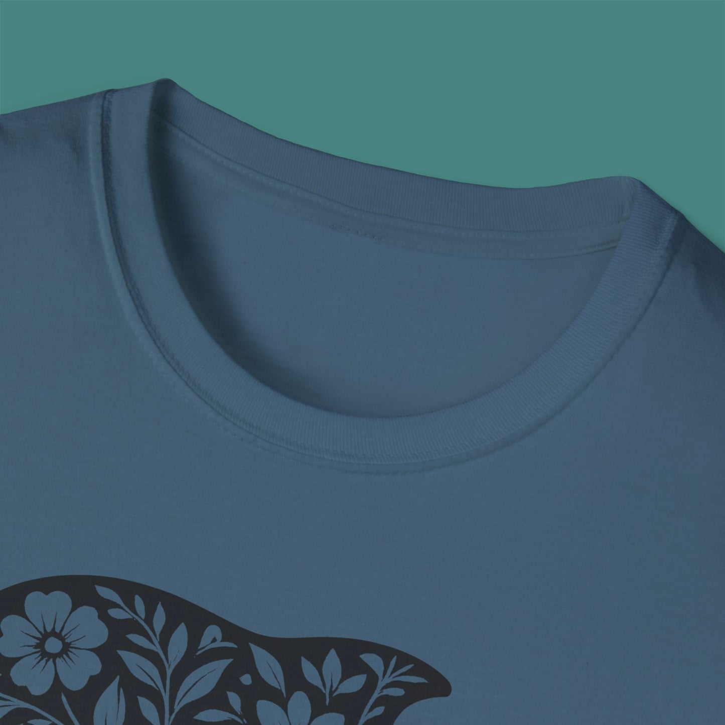 Floral Dolphin Silhouette Unisex T-Shirt
