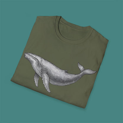 Vintage Etching Whale Unisex T-Shirt