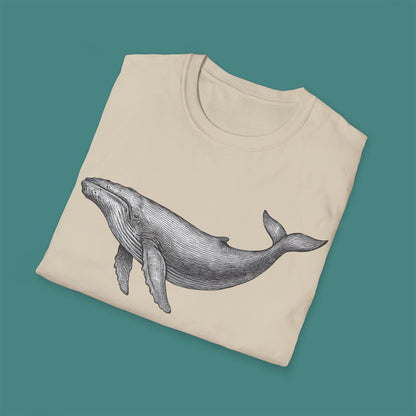 Vintage Etching Whale Unisex T-Shirt