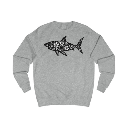 Floral Shark Silhouette Unisex Sweatshirt