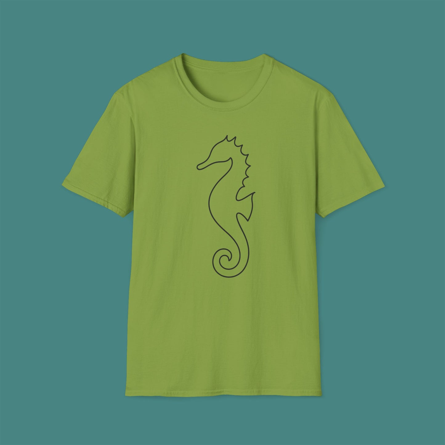 Minimalist Line Art Seahorse Unisex T-Shirt
