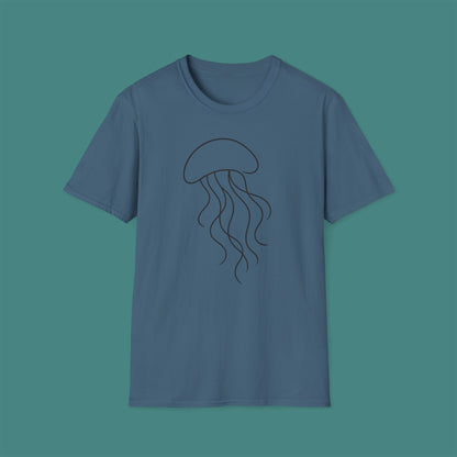 Minimalist Line Art Jellyfish Unisex T-Shirt