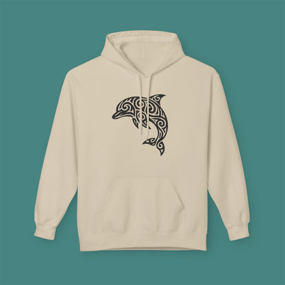 Tribal Tattoo Dolphin Fleece Unisex Hoodie