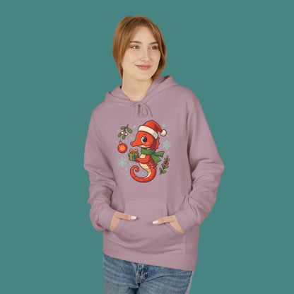 Christmas Seahorse Fleece Unisex Hoodie