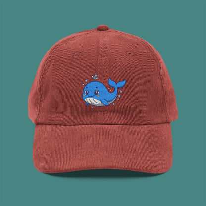 Cartoon Cute Whale Corduroy Embroidered Cap