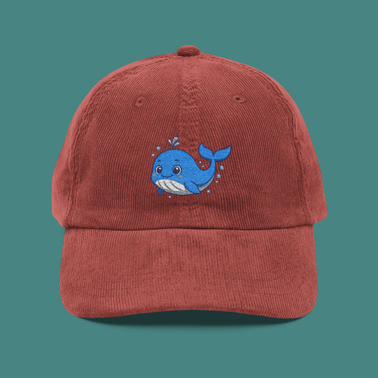 Cartoon Cute Whale Corduroy Embroidered Cap