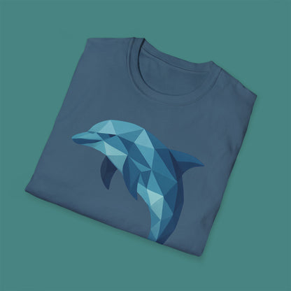 Geometric Polygon Dolphin Unisex T-Shirt