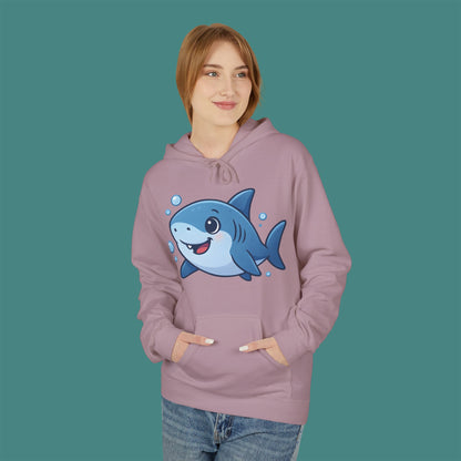 Cartoon Cute Shark Fleece Unisex Hoodie