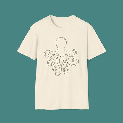 Minimalist Line Art Octopus Unisex T-Shirt