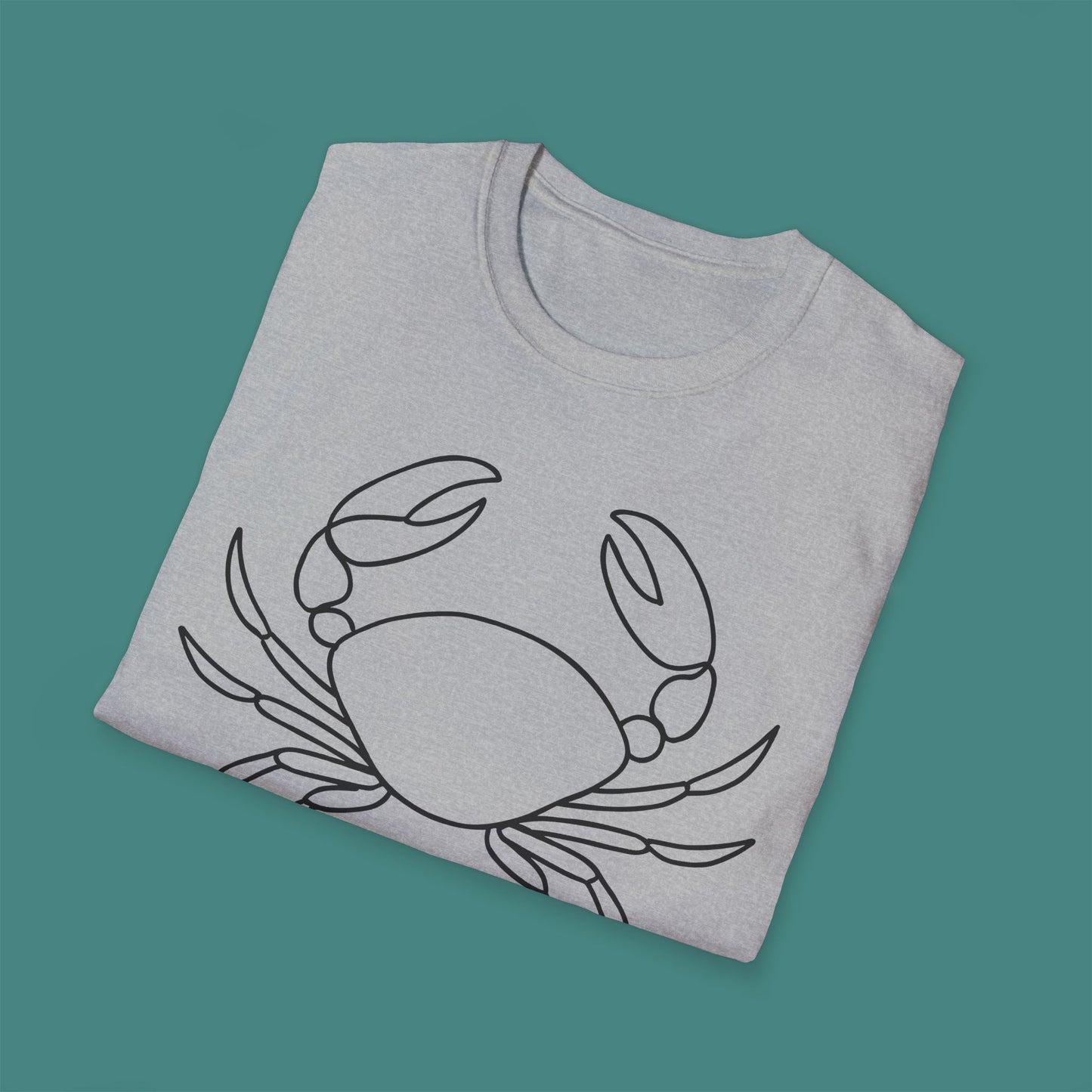 Minimalist Line Art Crab Unisex T-Shirt