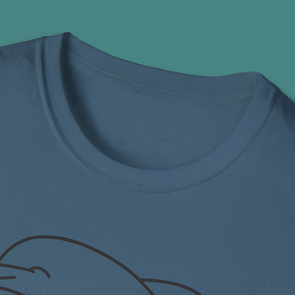 Minimalist Line Art Dolphin Unisex T-Shirt