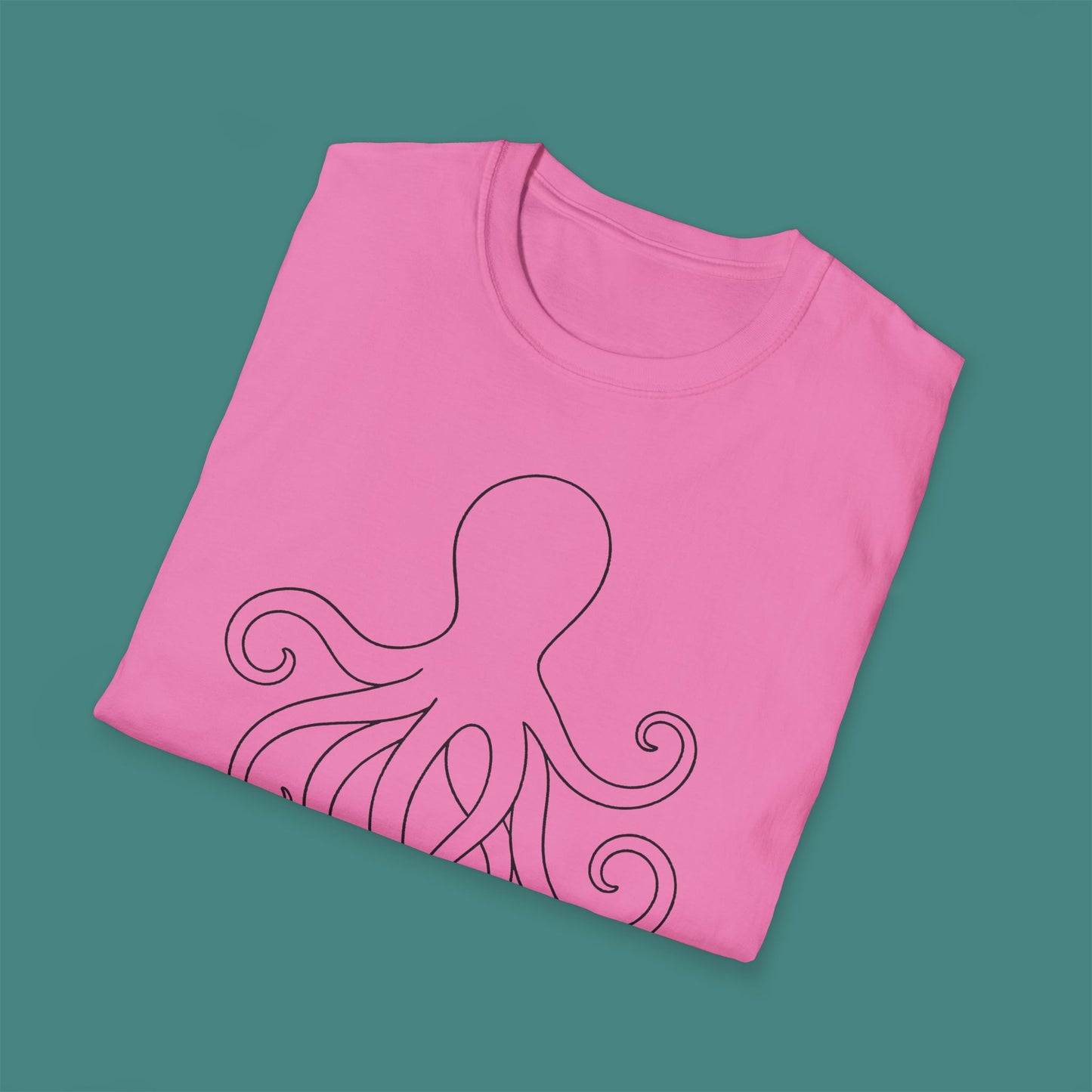 Minimalist Line Art Octopus Unisex T-Shirt