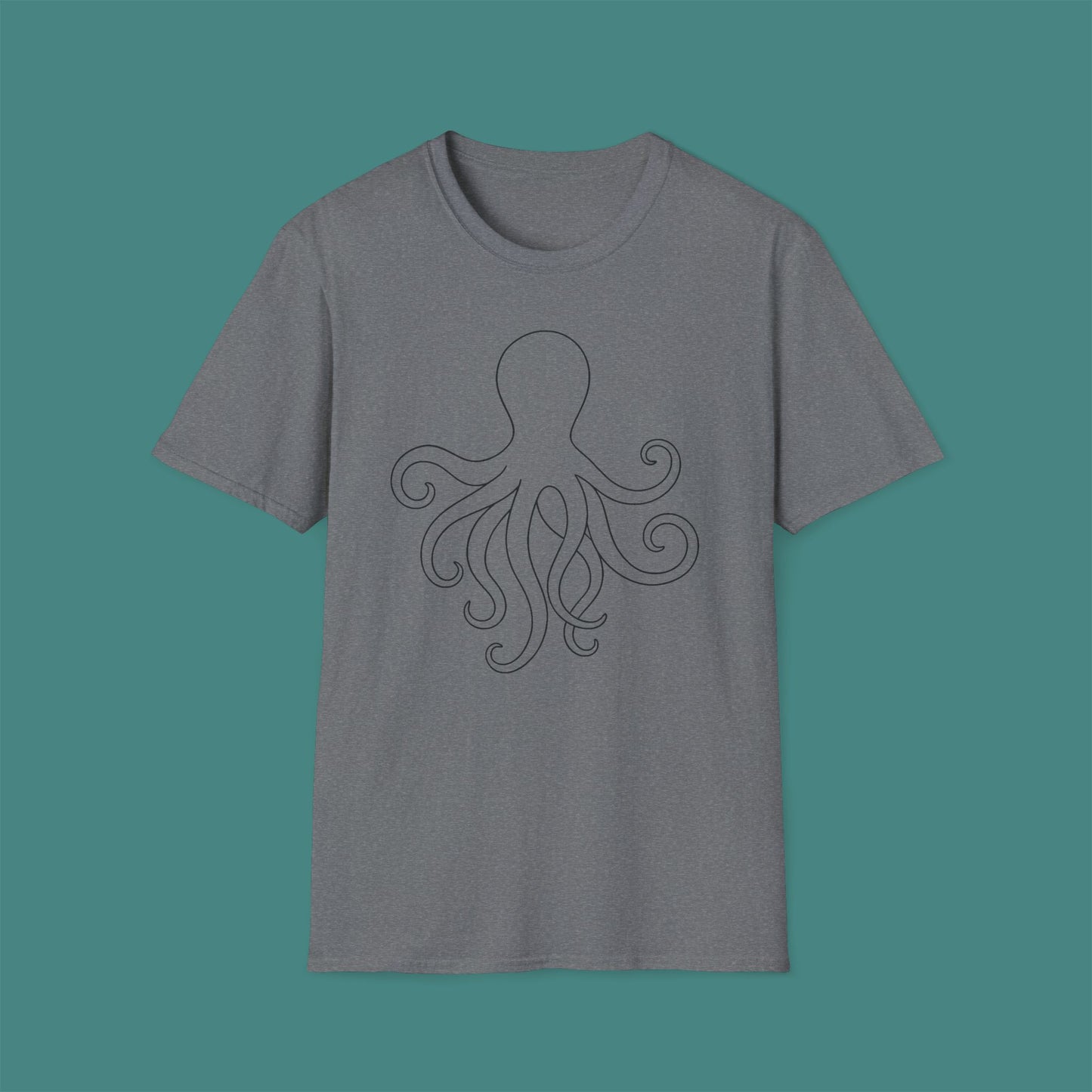 Minimalist Line Art Octopus Unisex T-Shirt