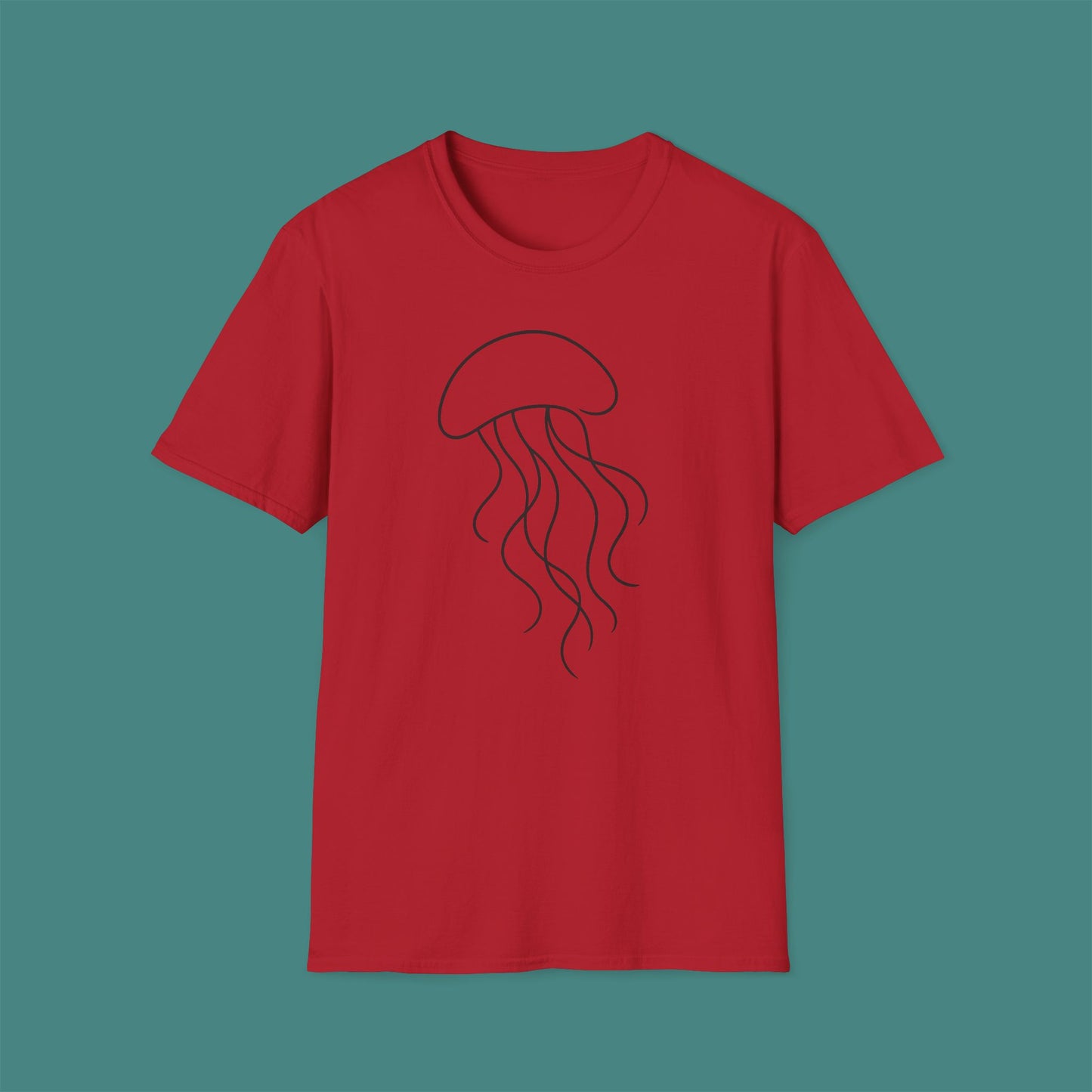 Minimalist Line Art Jellyfish Unisex T-Shirt