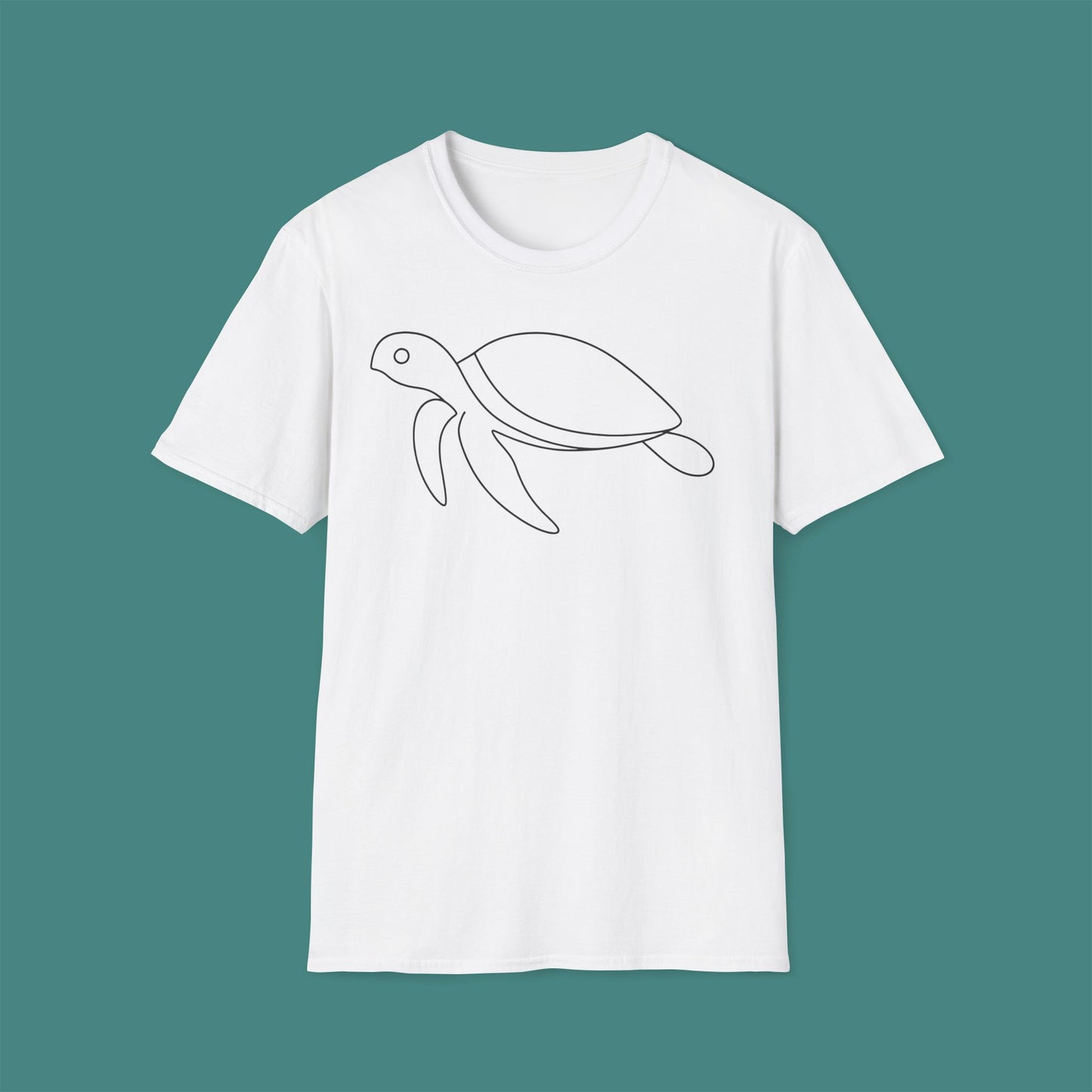 Minimalist Line Art Turtle Unisex T-Shirt
