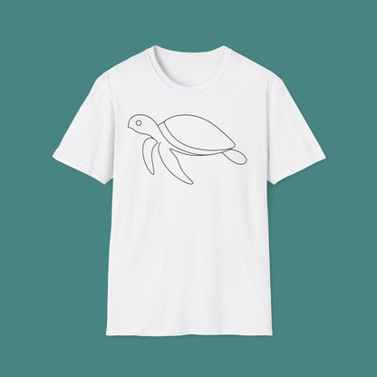 Minimalist Line Art Turtle Unisex T-Shirt