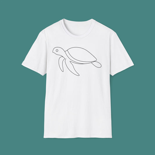 Minimalist Line Art Turtle Unisex T-Shirt