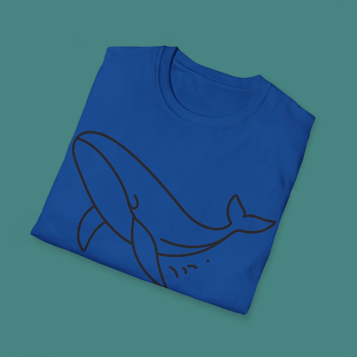 Minimalist Line Art Whale Unisex T-Shirt