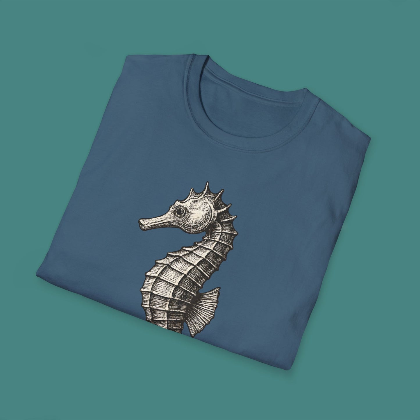 Vintage Etching Seahorse Unisex T-Shirt