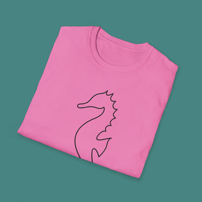 Minimalist Line Art Seahorse Unisex T-Shirt