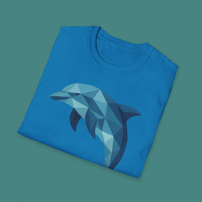 Geometric Polygon Dolphin Unisex T-Shirt