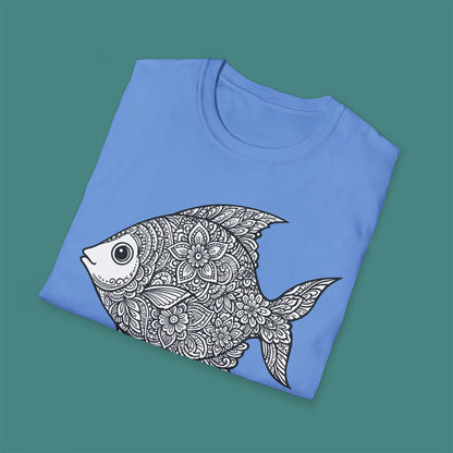 Intricate Mandala Fish Unisex T-Shirt