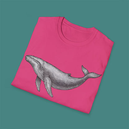 Vintage Etching Whale Unisex T-Shirt