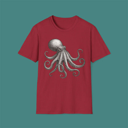 Vintage Etching Octopus Unisex T-Shirt