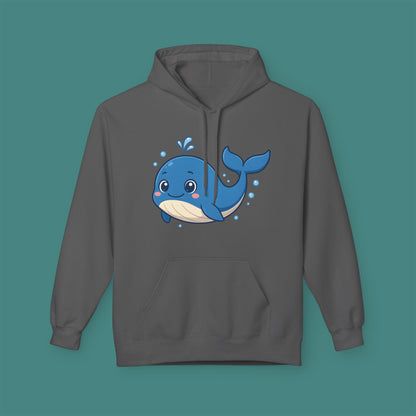 Cartoon Cute Whale Fleece Unisex Hoodie