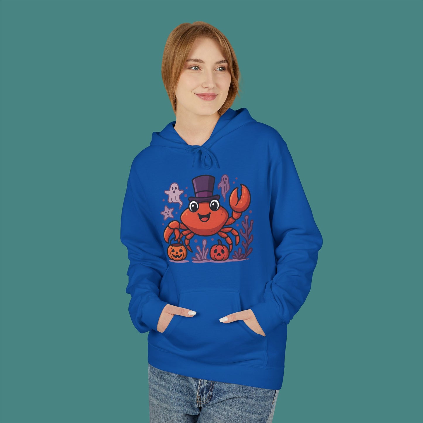 Halloween Crab Fleece Unisex Hoodie