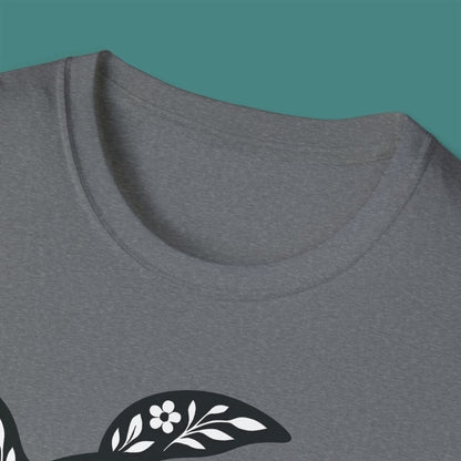 Floral Turtle Silhouette Unisex T-Shirt