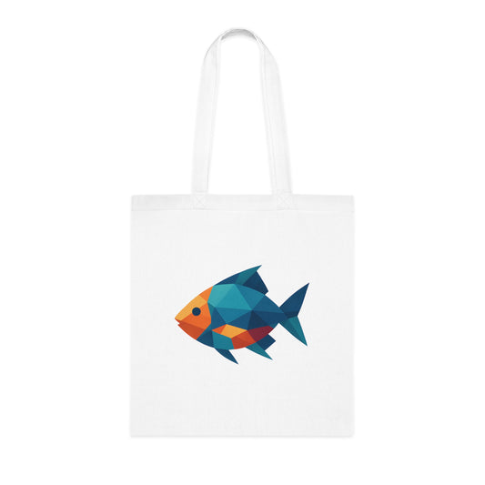 Geometric Polygon Fish Tote Bag