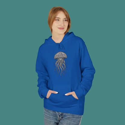 Intricate Mandala Jellyfish Fleece Unisex Hoodie
