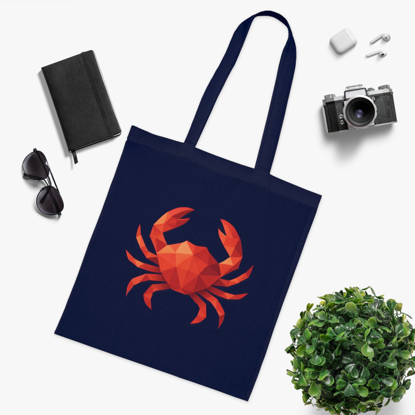 Geometric Polygon Crab Tote Bag