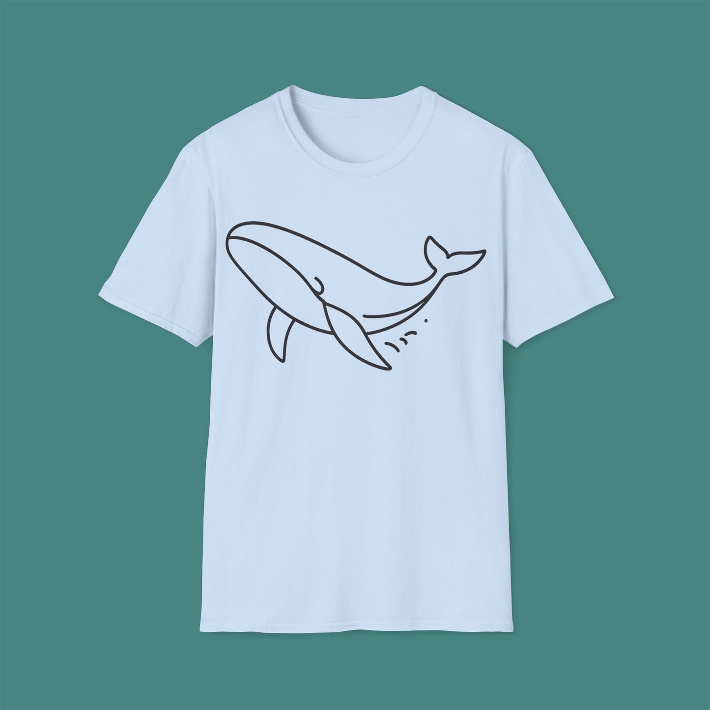 Minimalist Line Art Whale Unisex T-Shirt