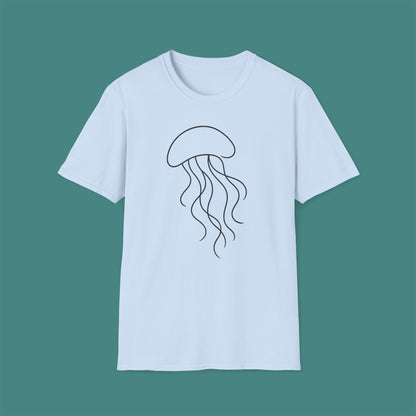 Minimalist Line Art Jellyfish Unisex T-Shirt