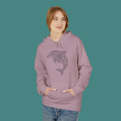 Intricate Mandala Dolphin Fleece Unisex Hoodie