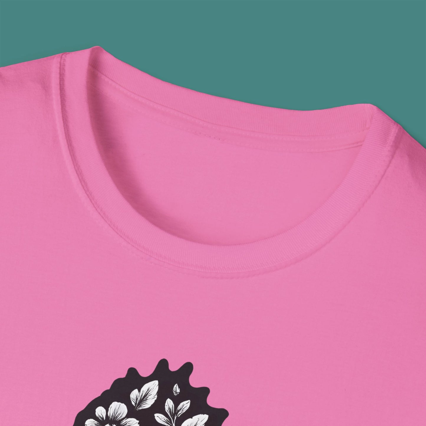 Floral Seahorse Silhouette Unisex T-Shirt