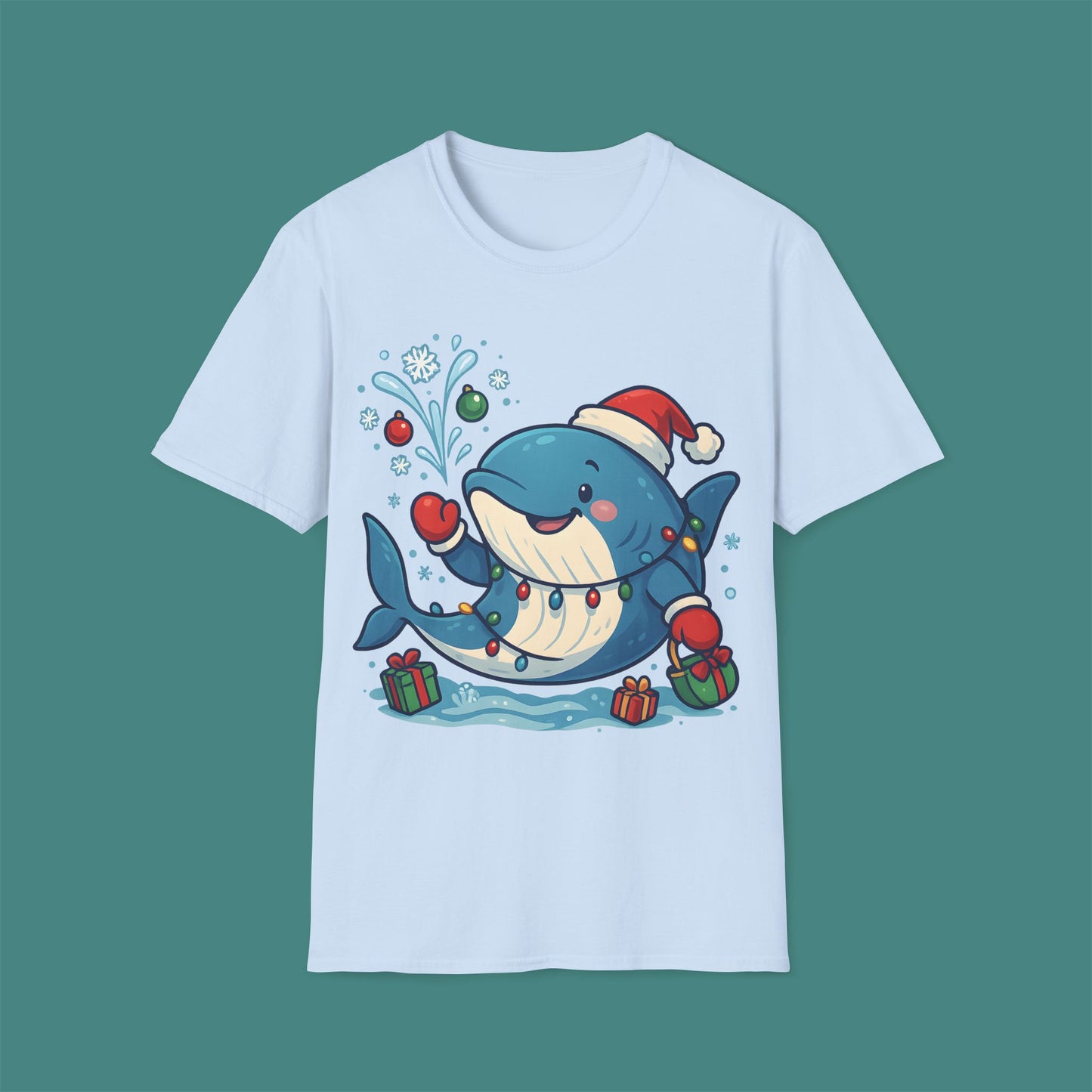 Christmas Whale Unisex T-Shirt