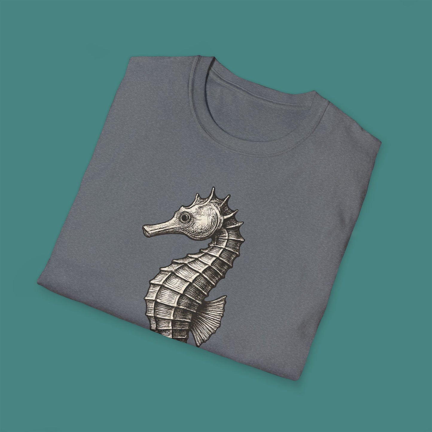 Vintage Etching Seahorse Unisex T-Shirt
